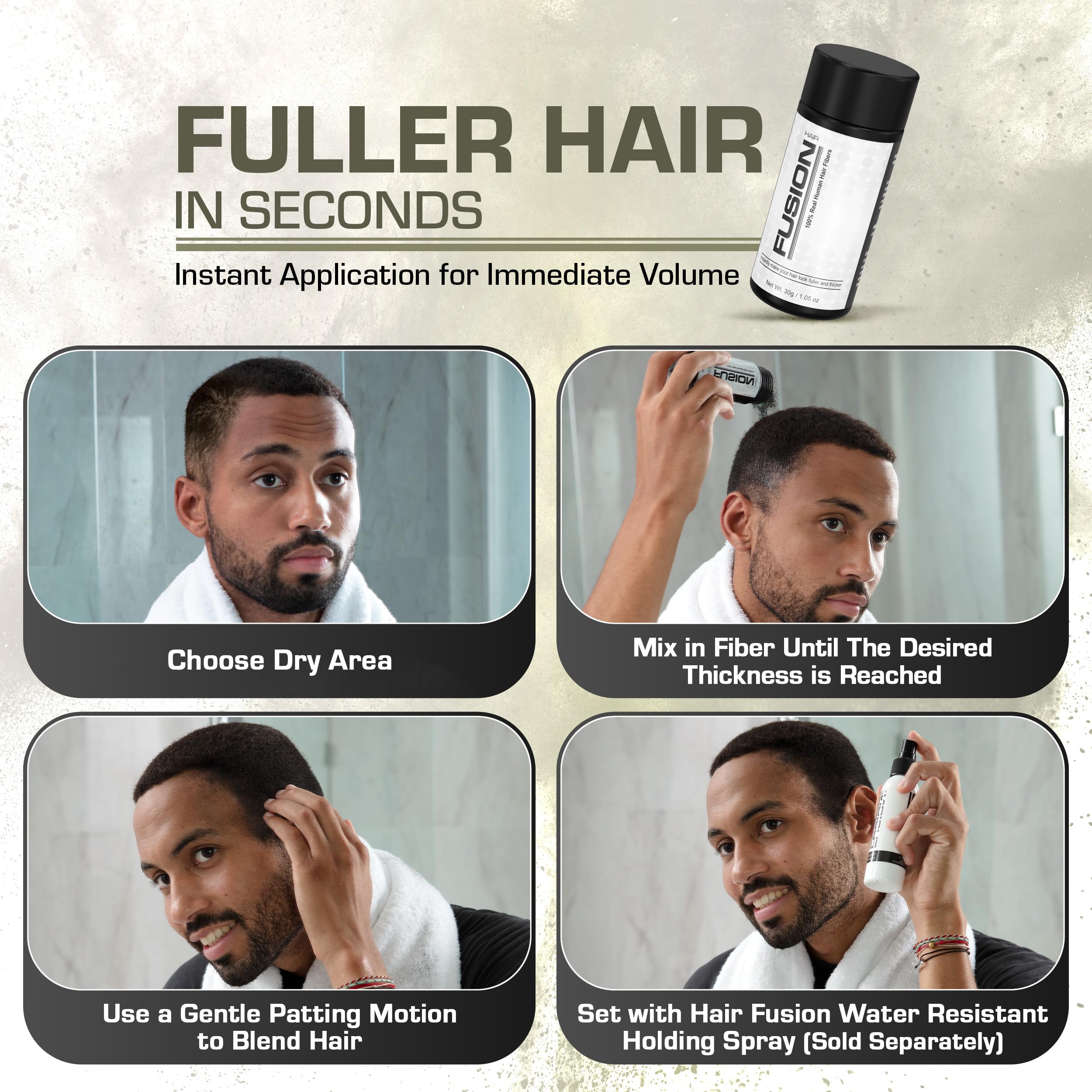 HAIRFUSION Hair Fibers for Thinning Hair – Real Human Hair, Blonde