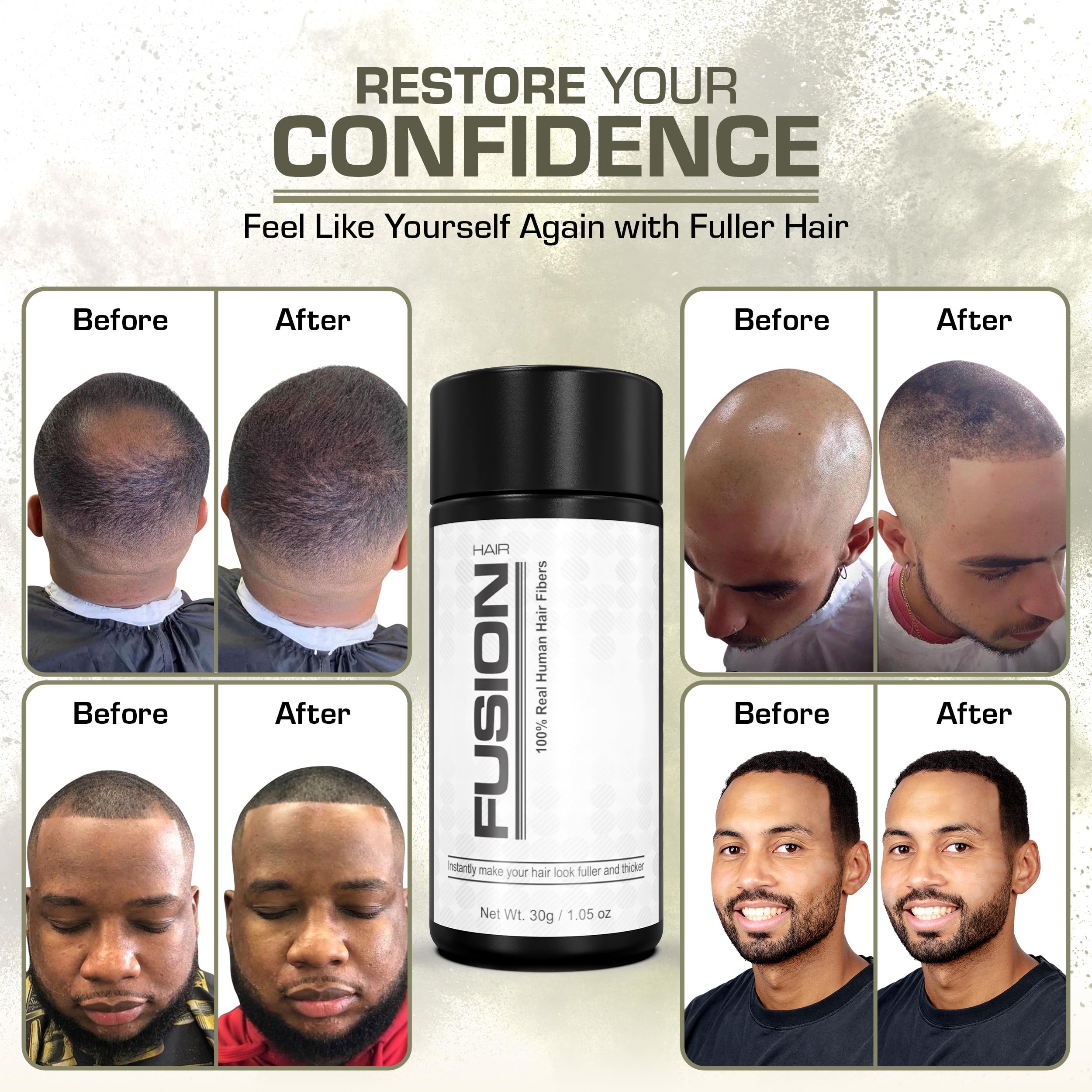 HAIRFUSION Hair Fibers for Thinning Hair – Real Human Hair, Blonde