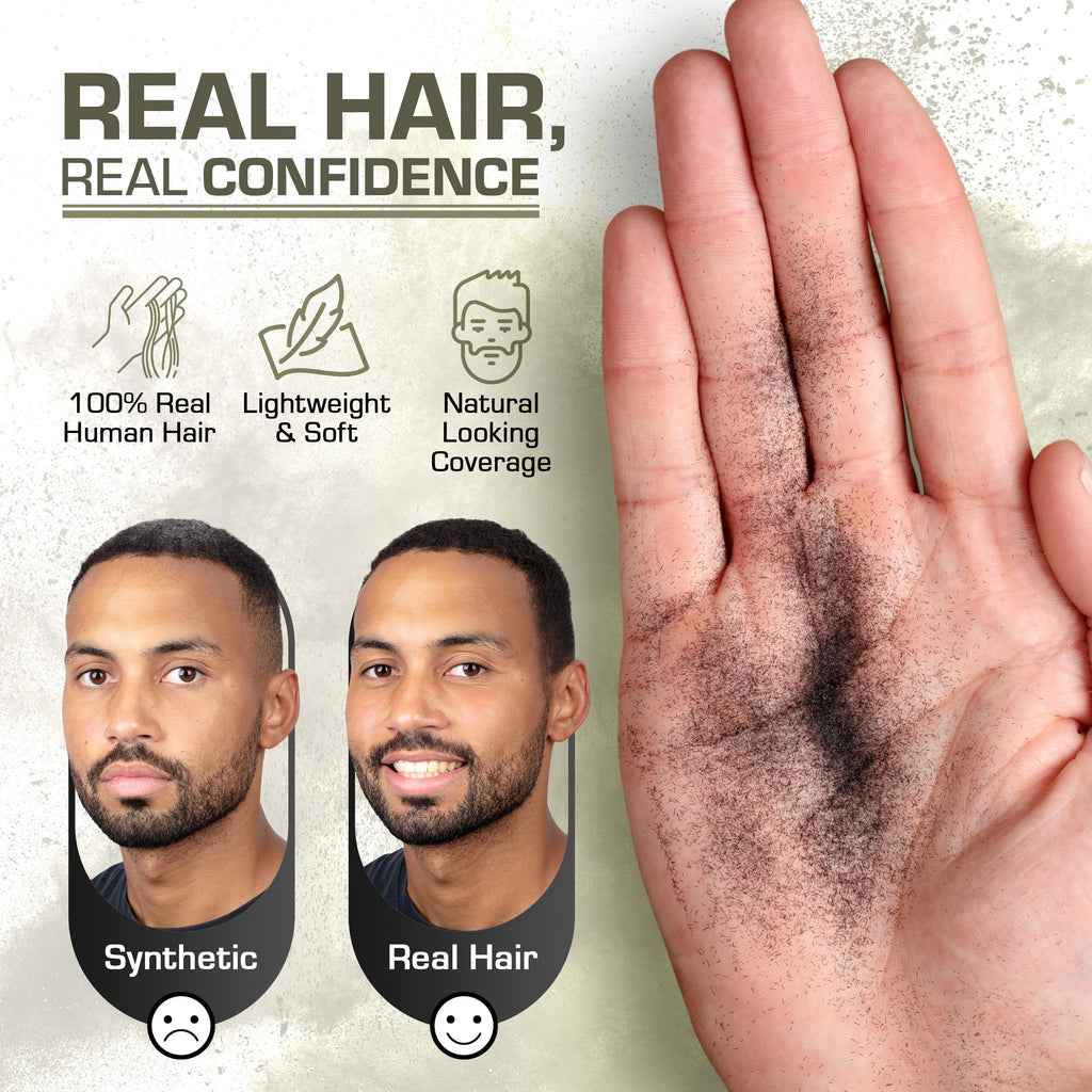 HAIRFUSION Hair Fibers for Thinning Hair - Real Human Hair, 0.42 Oz, Conceal Bald Spots & Root Touch Up