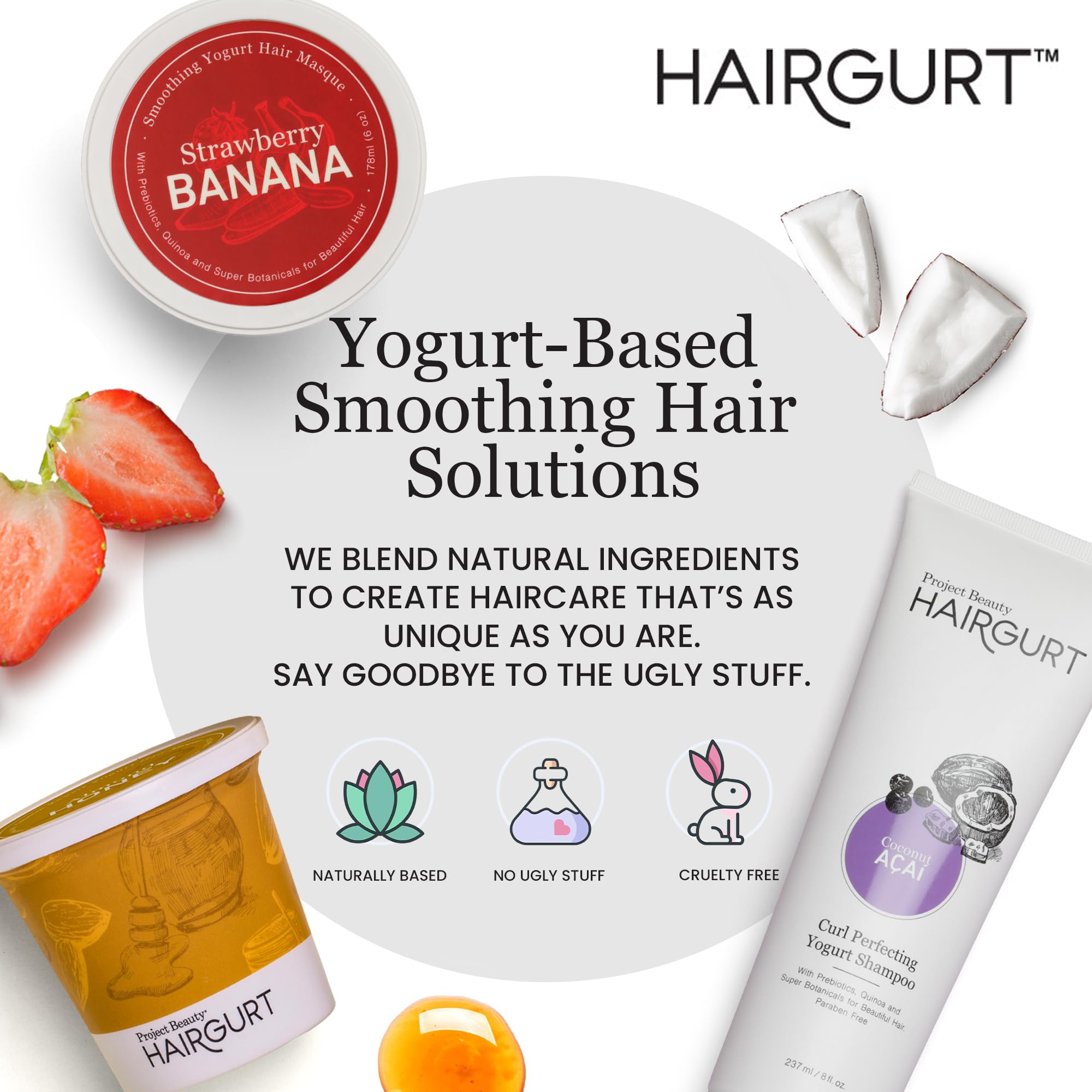 Hairgurt Almond & Honey Shampoo + Conditioner Set – Sulfate-Free Repair for Dry, Damaged Hair (8 oz)