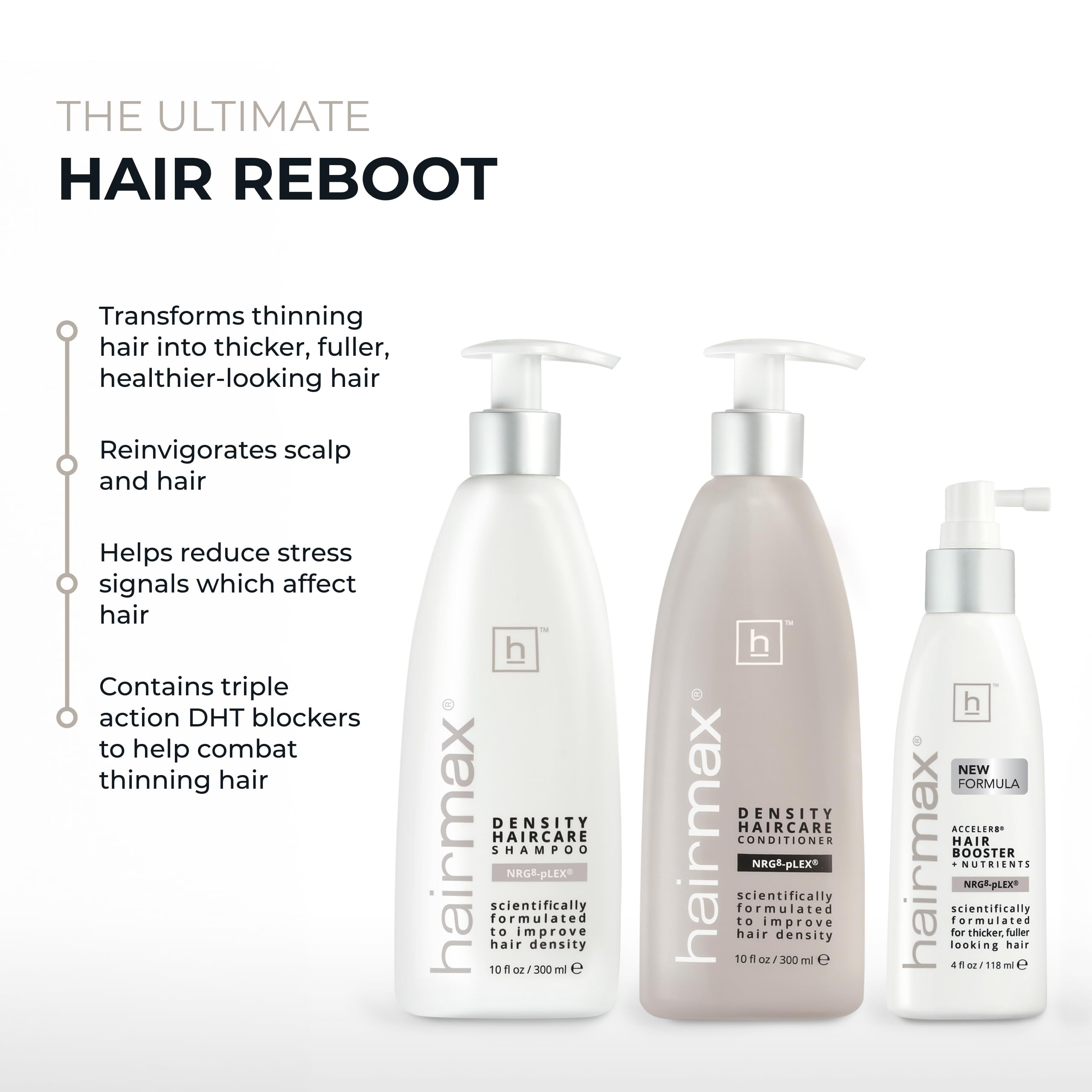 Hairmax Density Haircare Set: Shampoo, Conditioner & Booster for Thinning Hair
