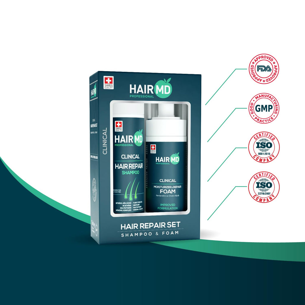 HairMD Transplant Hair Repair Set – Post-Transplant Shampoo & Moisturizing Foam