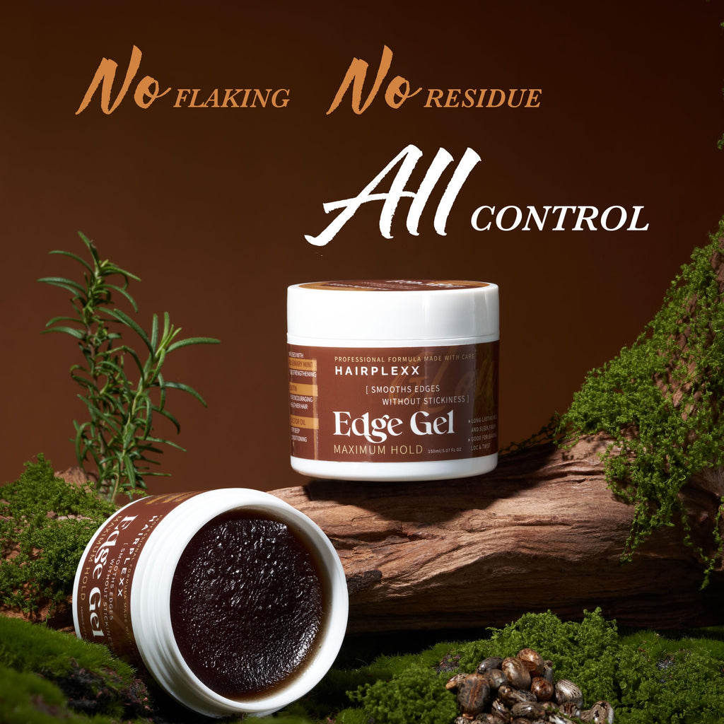 Hairplexx Glow Edge Control Gel – Maximum Hold, Non-Sticky Finish, Rosemary Mint, Biotin & Castor Oil