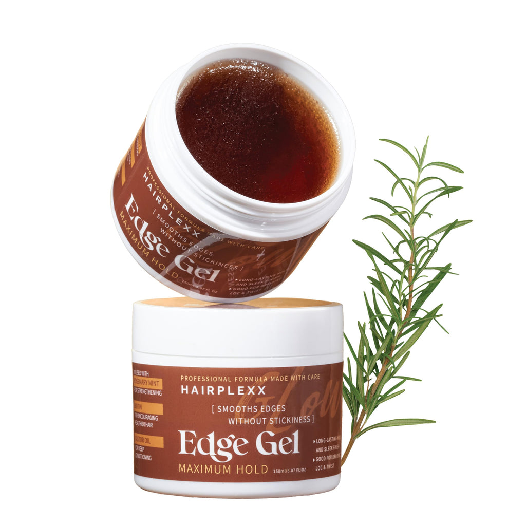 Hairplexx Glow Edge Control Gel – Maximum Hold, Non-Sticky Finish, Rosemary Mint, Biotin & Castor Oil