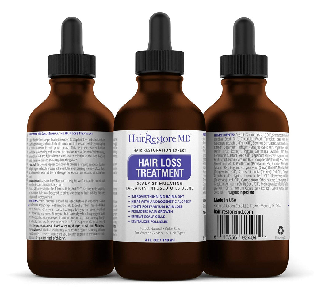 HairRestore MD DHT Blocker Oil with Cayenne – Hair Regrowth Serum