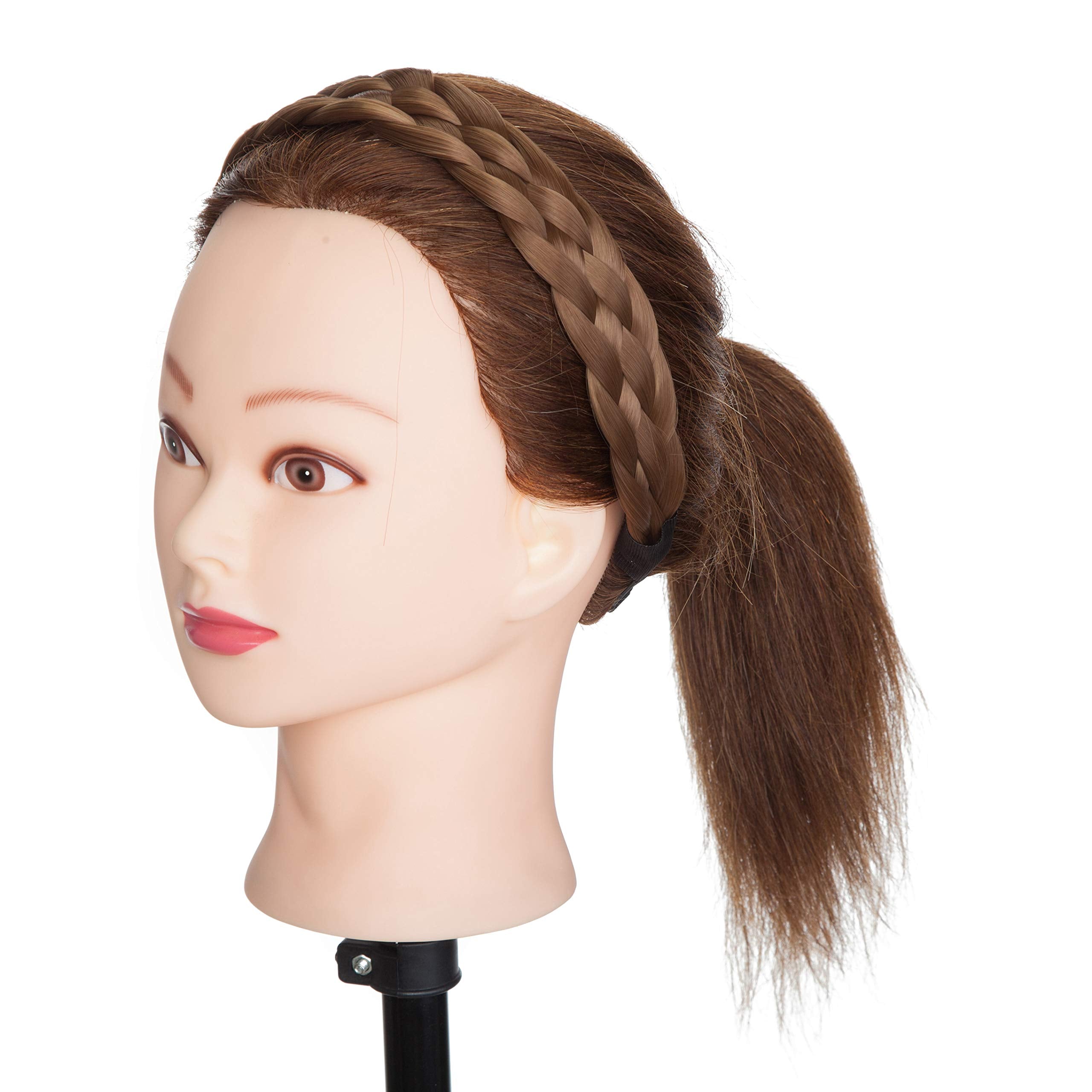 Hairro Braided Headband – 5-Strand Synthetic Plait, 50g, #12 Light Brown (Girls & Women)