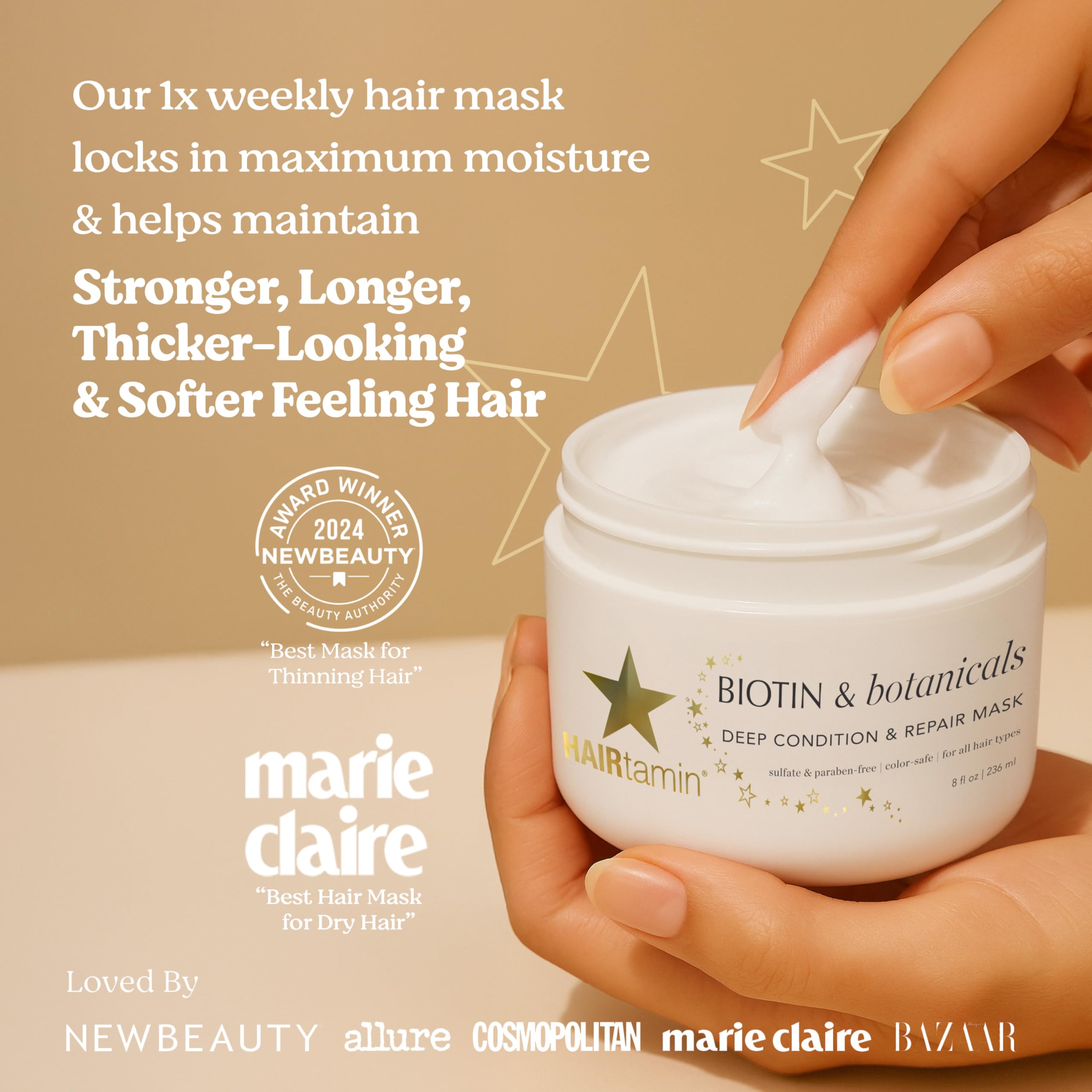 HAIRtamin Hair Conditioner – Biotin & Botanicals Deep Conditioning Mask (8 oz)