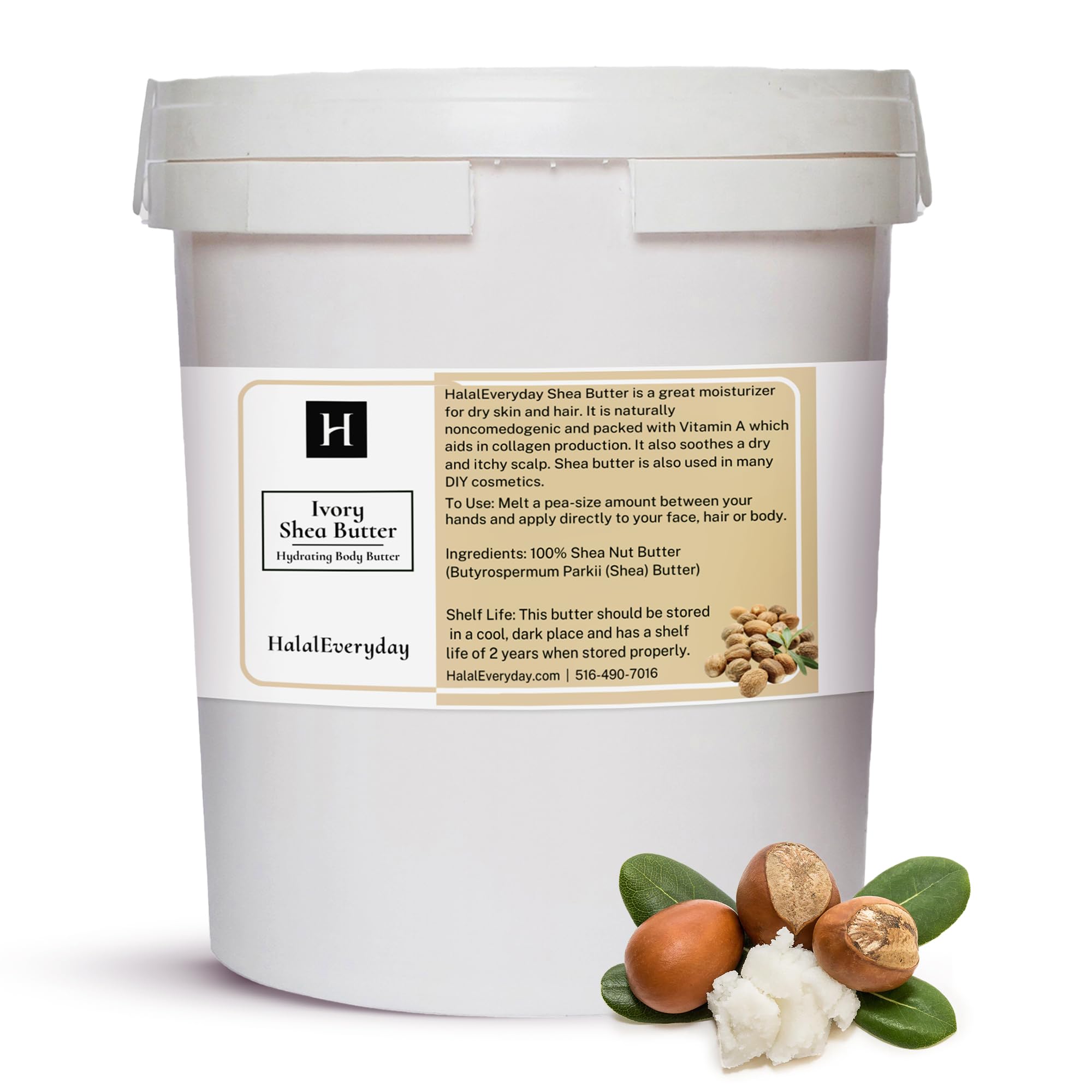 HalalEveryDay 28 oz Ivory Shea Butter – 100% Pure All Natural, Unrefined Organic Raw from Ghana