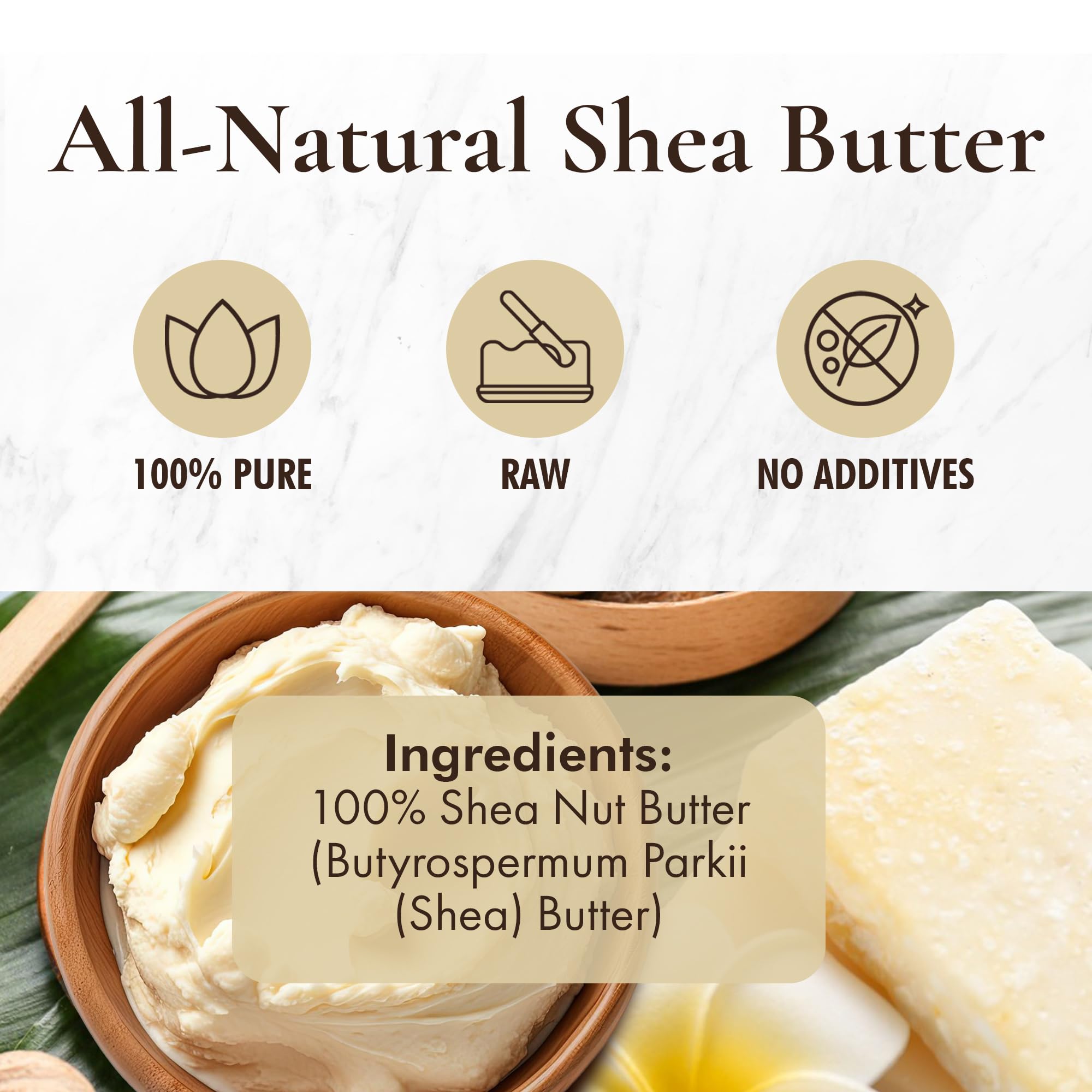 HalalEveryDay 28 oz Ivory Shea Butter – 100% Pure All Natural, Unrefined Organic Raw from Ghana