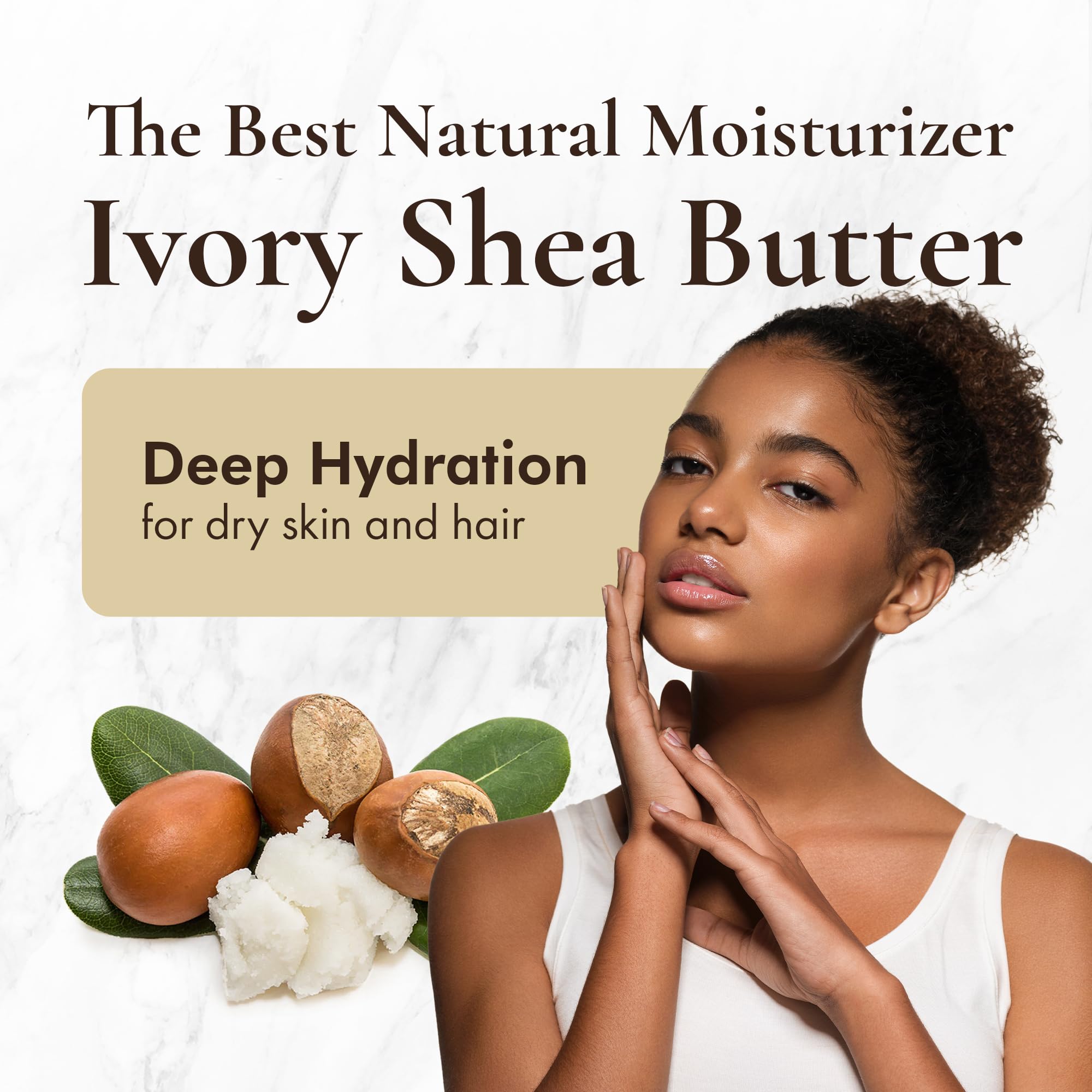 HalalEveryDay 28 oz Ivory Shea Butter – 100% Pure All Natural, Unrefined Organic Raw from Ghana