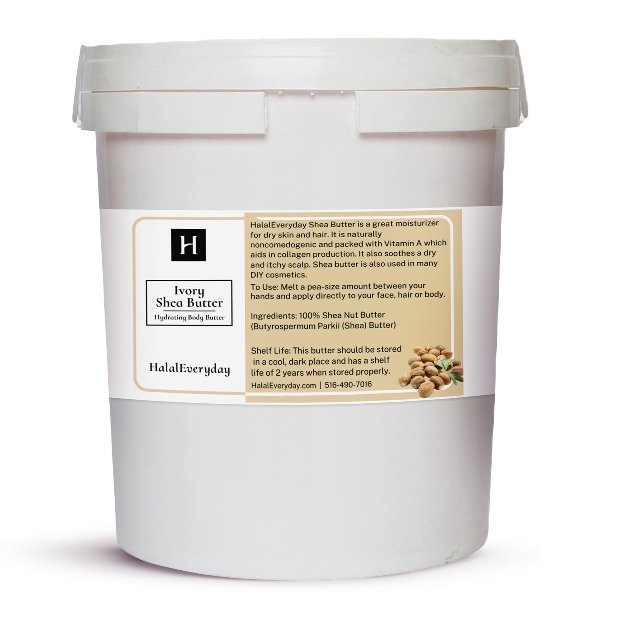 HalalEveryDay 28 oz Ivory Shea Butter – 100% Pure All Natural, Unrefined Organic Raw from Ghana