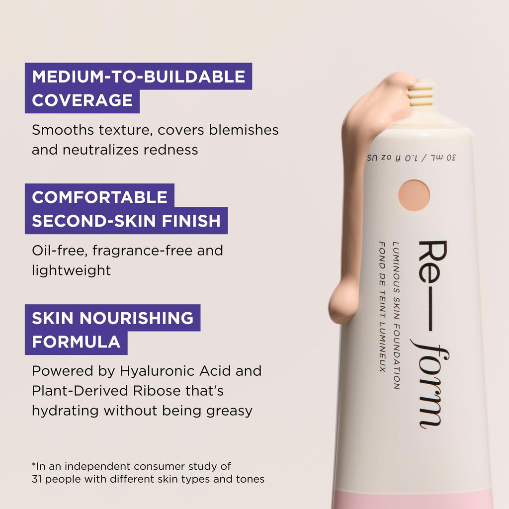 HALEYS Luminous Skin Foundation – Vegan, Cruelty-Free, Fragrance-Free, Oil-Free, Medium-to-Full Coverage