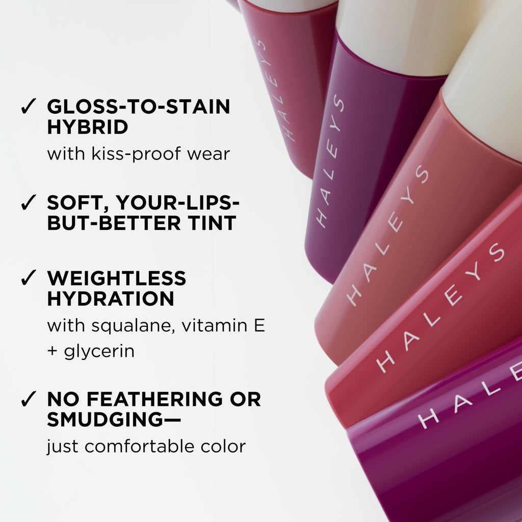 HALEYS Re-dew Lip Gloss to Stain – Hydrating, Kiss-Proof Hybrid with Vegan Squalane & Vitamin E (Flirt)