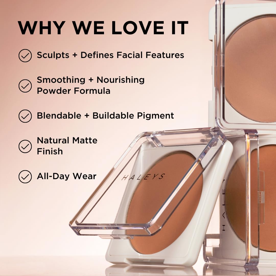 HALEYS Beauty Re-sculpt Smoothing Contour Powder – Lightweight, Non-Caking, Vegan & Cruelty-Free