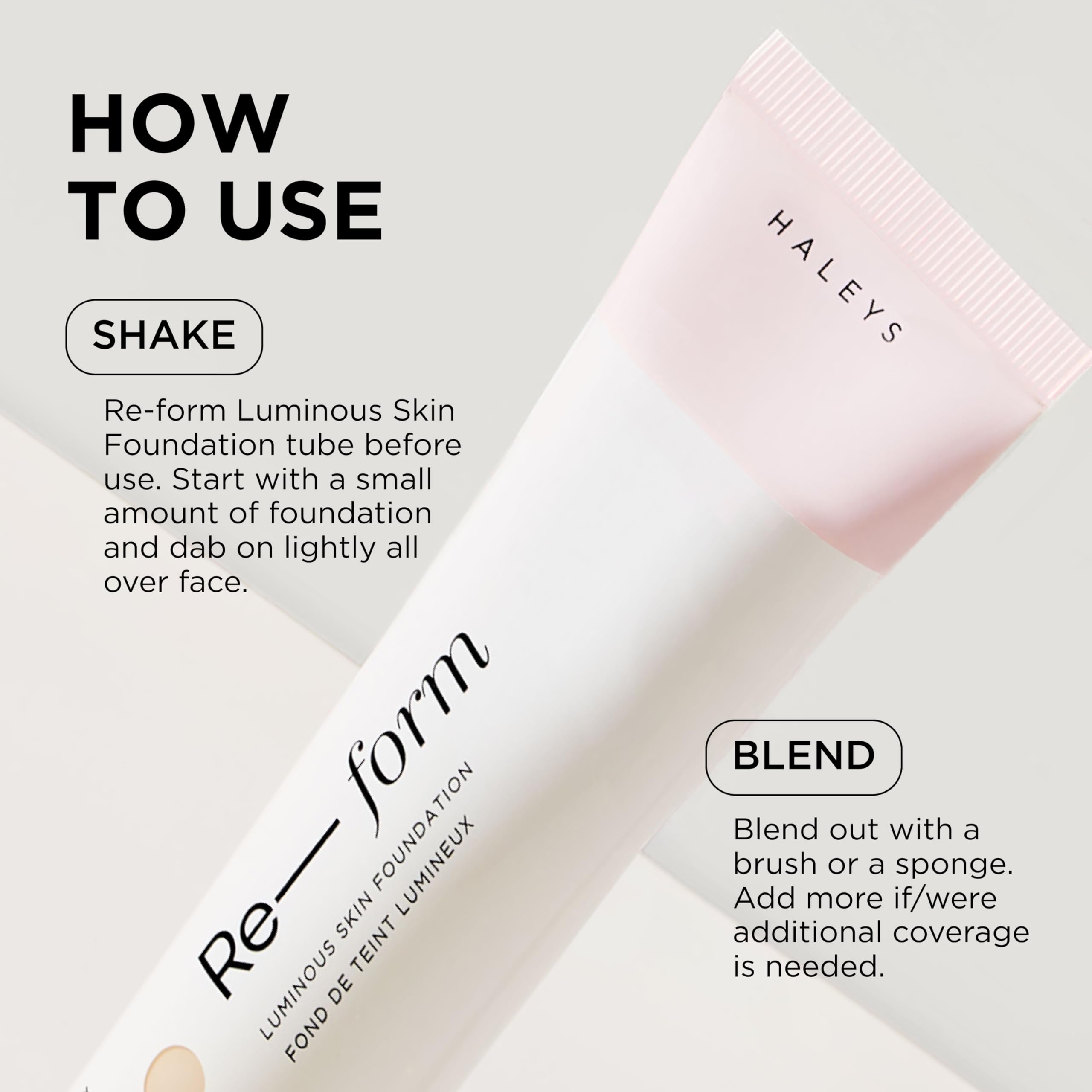 HALEYS Re-form Luminous Skin Foundation – Vegan, Cruelty-Free, Buildable Coverage