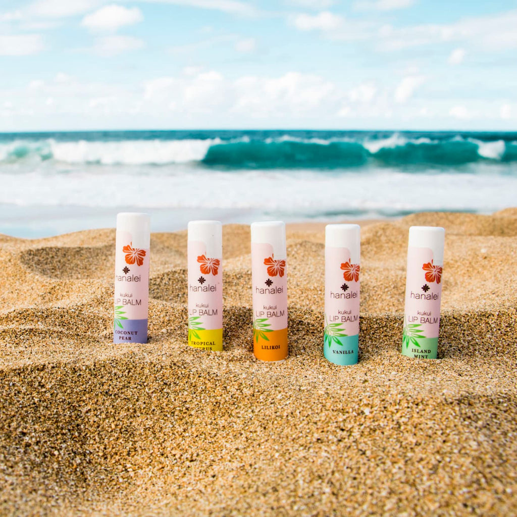 Hanalei Lip Balm & Moisturizer Variety Pack (5 Tubes) – Kukui Oil Hydration & Beeswax