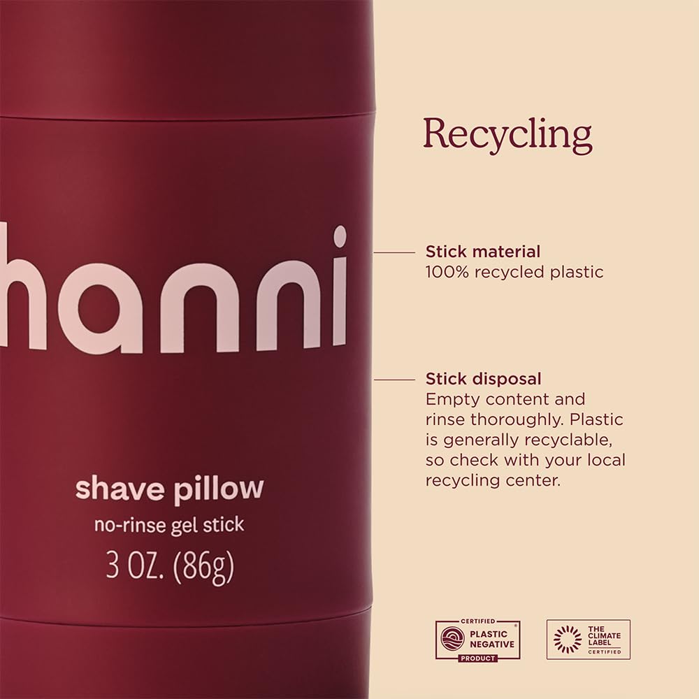 HANNI Shave Pillow – In-Shower / Waterless Gel Shave for Women & Men, Travel-Size 3 oz