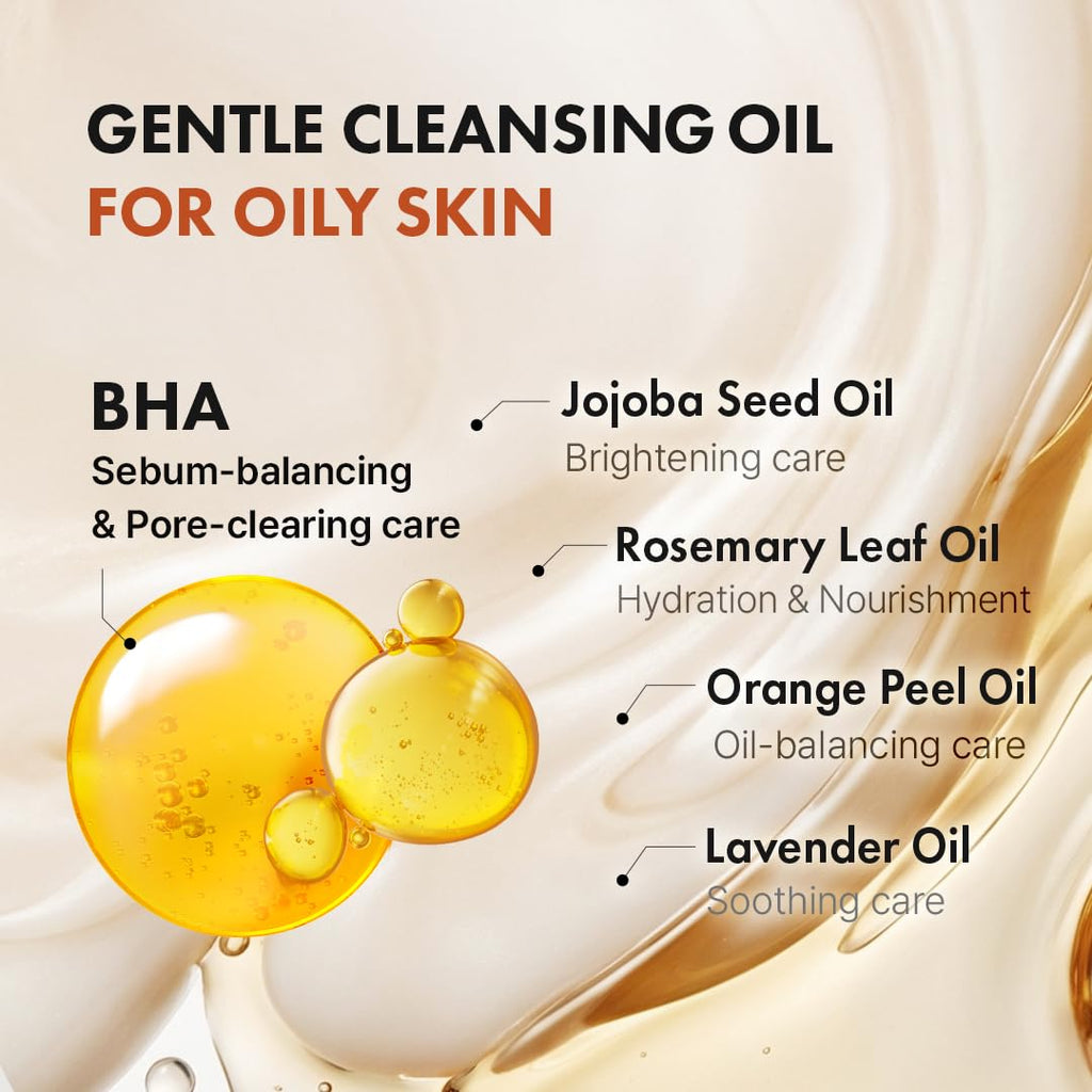 Hanskin BHA Pore Cleansing Oil – Gentle Cleanser for Oily & Combination Skin (10.14 oz)