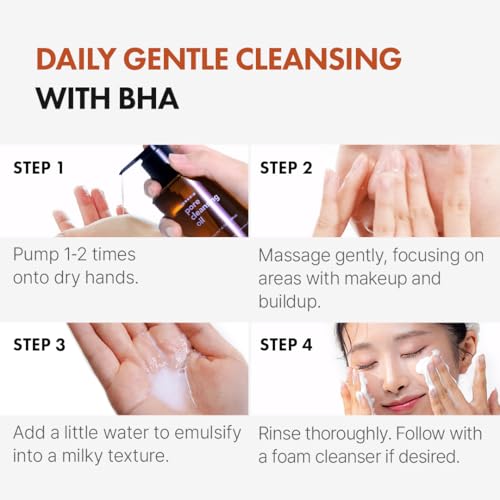 Hanskin BHA Pore Cleansing Oil – Gentle Cleanser for Oily & Combination Skin (10.14 oz)