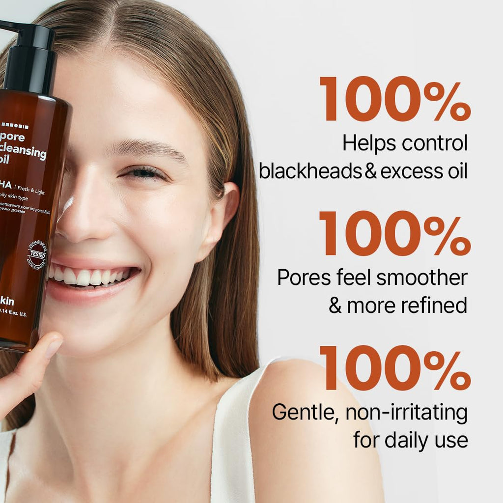Hanskin BHA Pore Cleansing Oil – Gentle Cleanser for Oily & Combination Skin (10.14 oz)