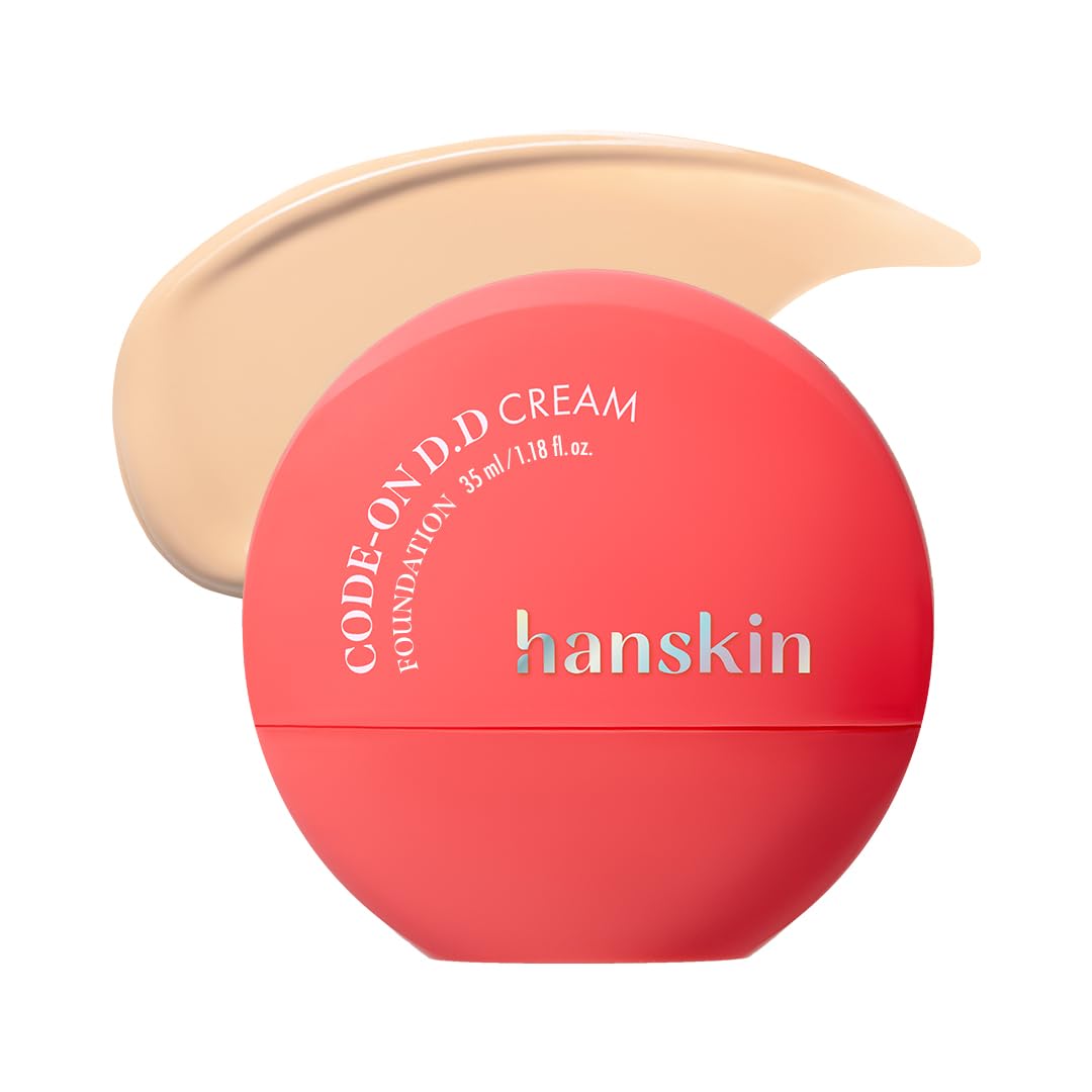 Hanskin DD Cream Foundation – Lightweight Korean BB Cream Foundation | Pore-Blurring, Semi-Matte Coverage | 21N Light Beige