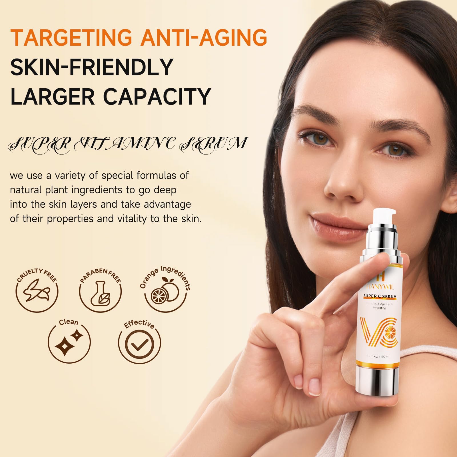 HANYWIL 20% Vitamin C Serum for Mature Skin – Hyaluronic Acid & Active Lock, 1.7 fl oz