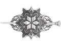 HAQUIL Mandala Flower Hairpin – Vintage Silver Hair Barrette for Women