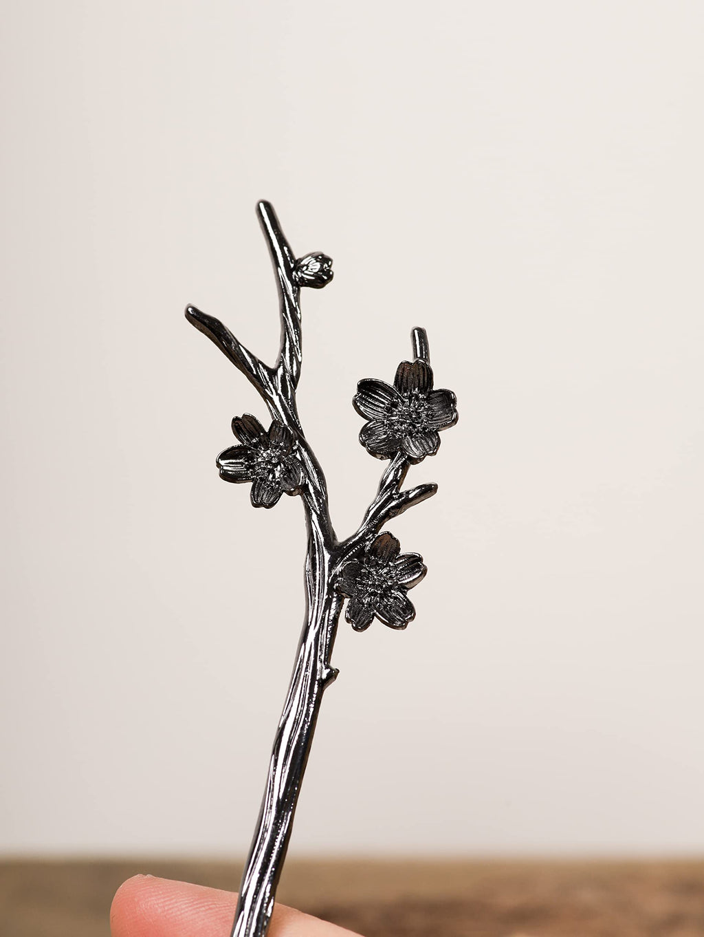 HAQUIL Black Plum Hairpin Stick Barrette – Vintage Long Hair Accessory for Women