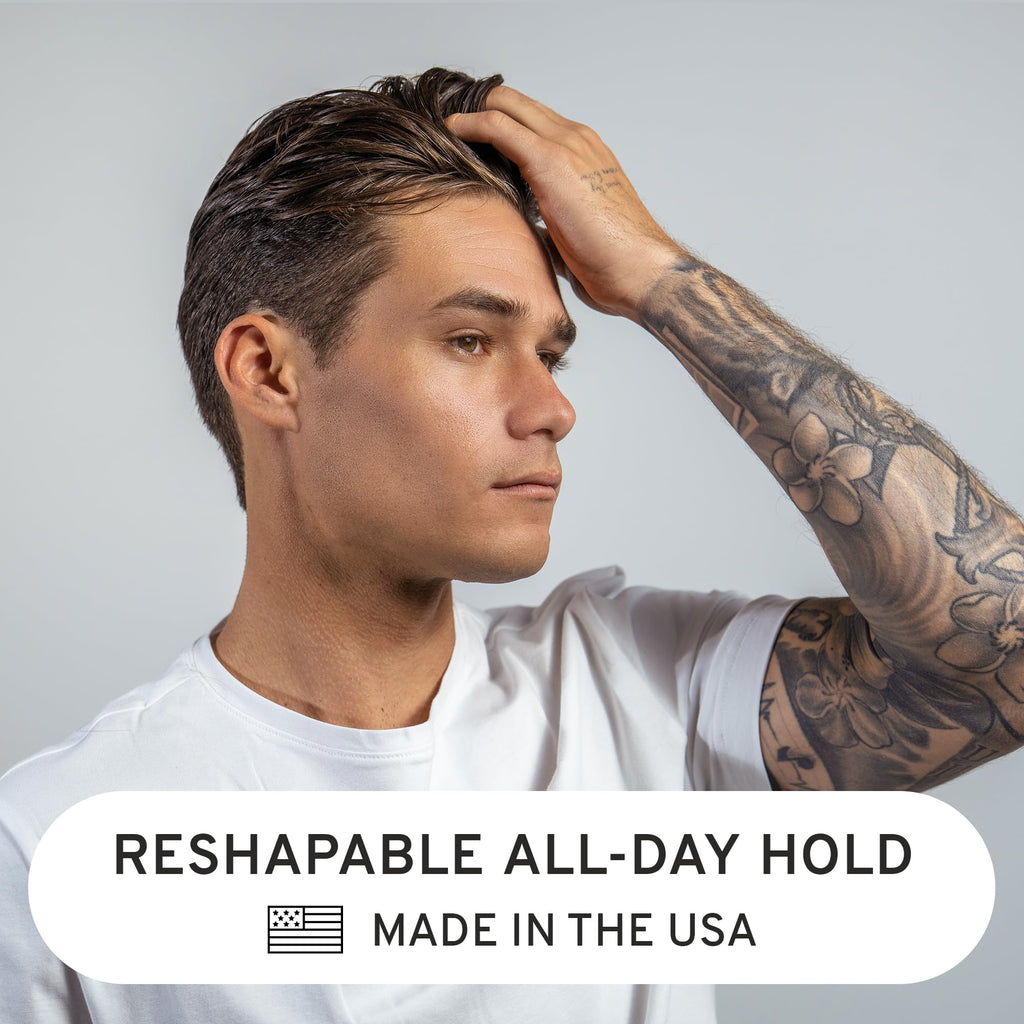 Hardworking Gentlemen Medium Hold Hair Clay – Matte Finish, 3 oz, Made in USA