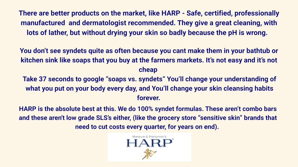 HARP Fragrance-Free Body Wash Bar | pH 5.0–6.0 Syndet, No Lye, Non-Comedogenic, 5oz