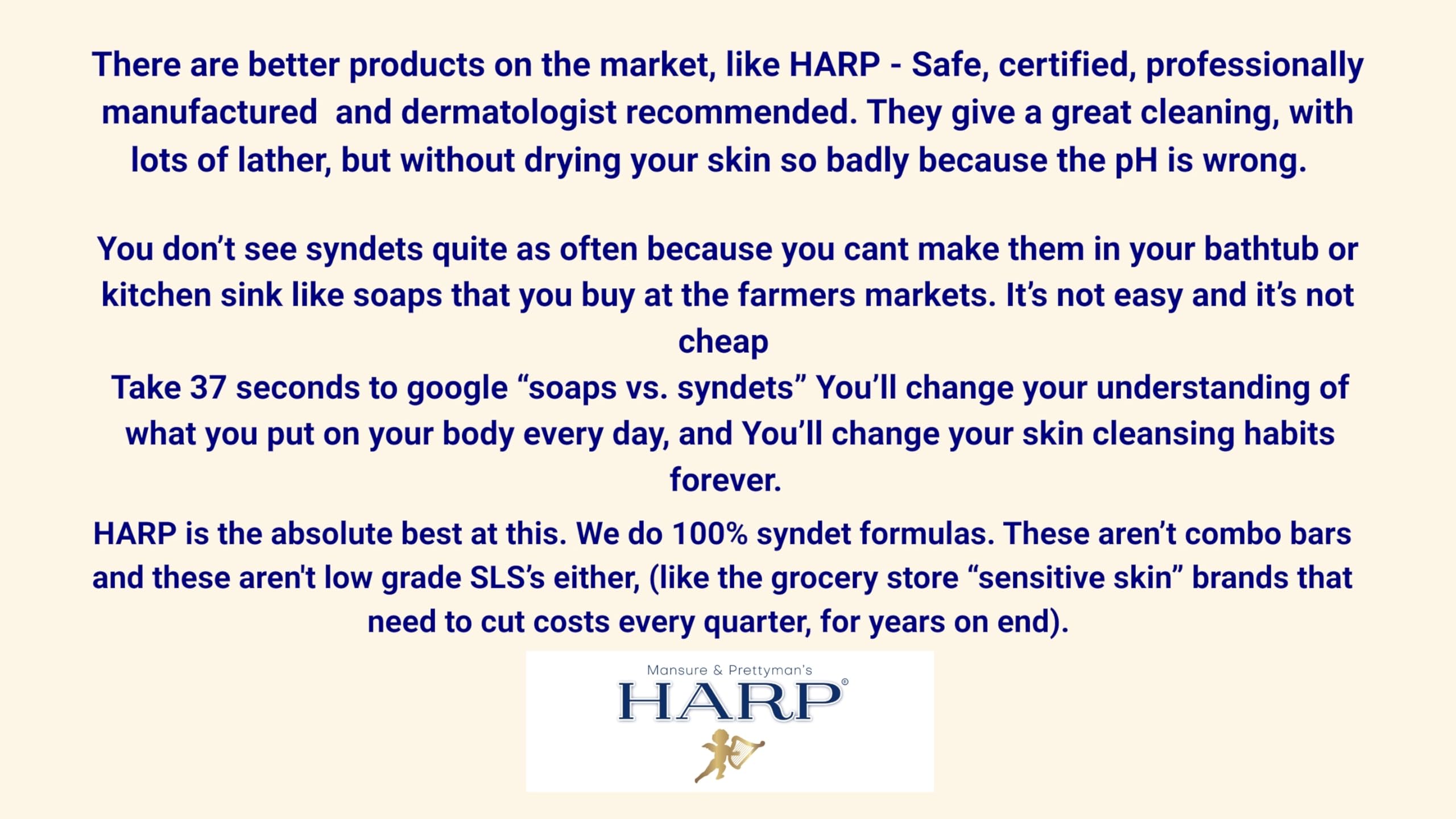 HARP Fragrance-Free Body Wash Bar | pH 5.0–6.0 Syndet, No Lye, Non-Comedogenic, 5oz