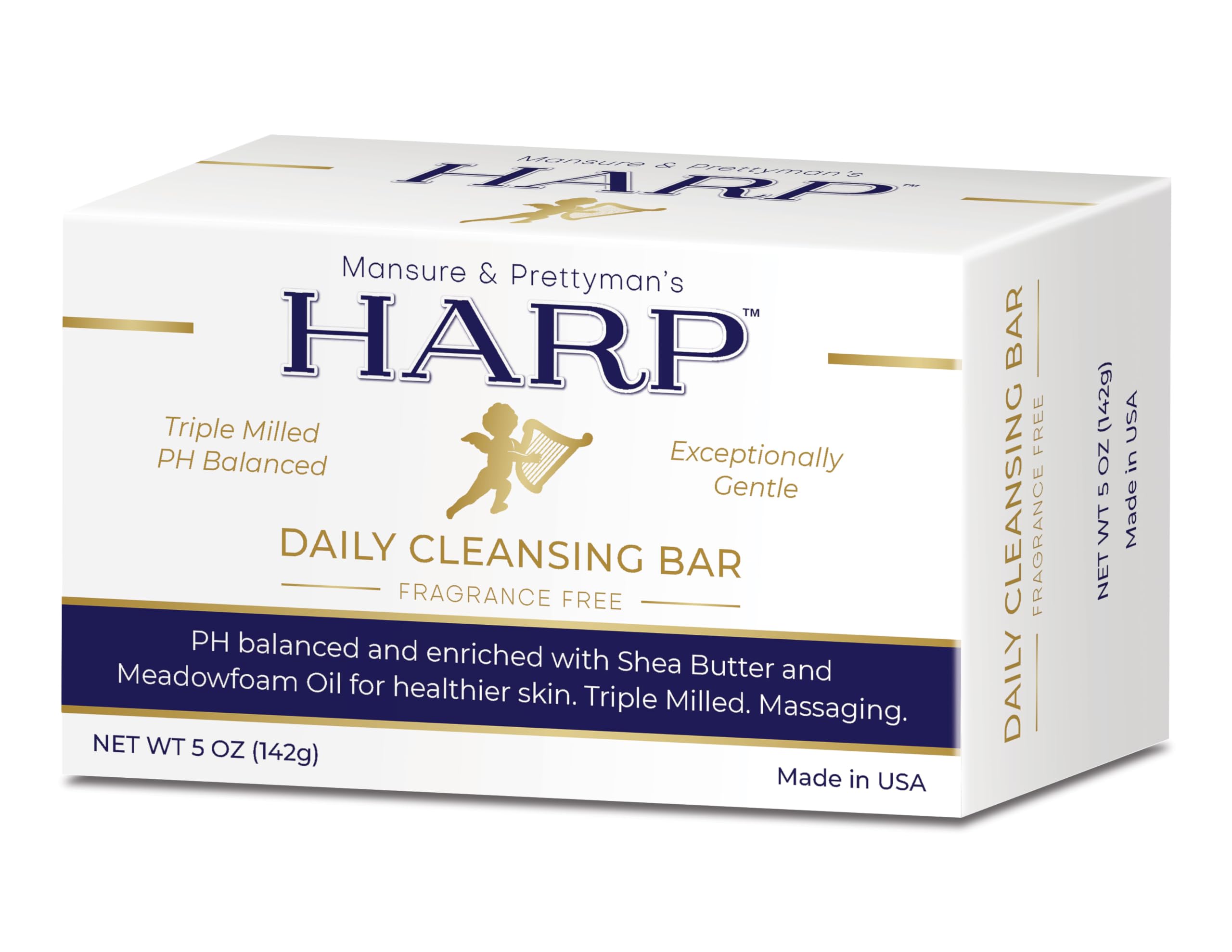 HARP Fragrance-Free Body Wash Bar | pH 5.0–6.0 Syndet, No Lye, Non-Comedogenic, 5oz