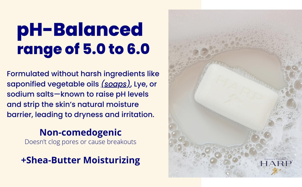 HARP Fragrance-Free Body Wash Bar | pH 5.0–6.0 Syndet, No Lye, Non-Comedogenic, 5oz