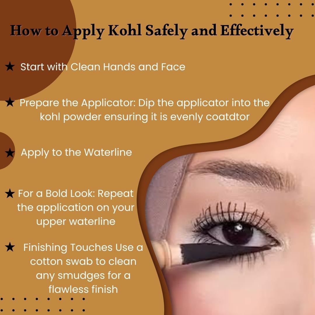 HARRAZ Kemet 100% Natural Egyptian Eyeliner in Powder Form – Handmade Kohl with Pharaoh Packaging