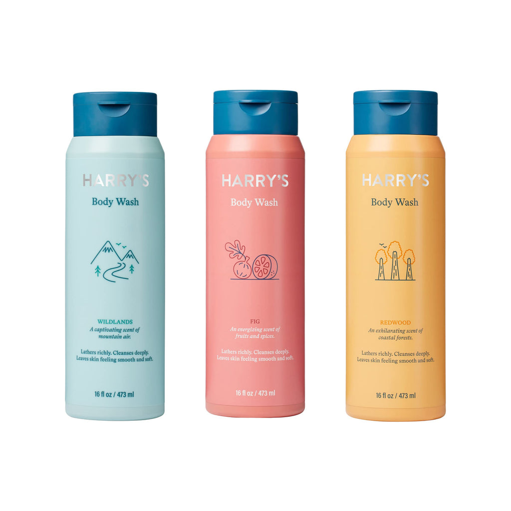 Harry's Men's Body Wash Variety Pack – Fig, Wildlands, Redwood | Sulfate-Free Cleansing