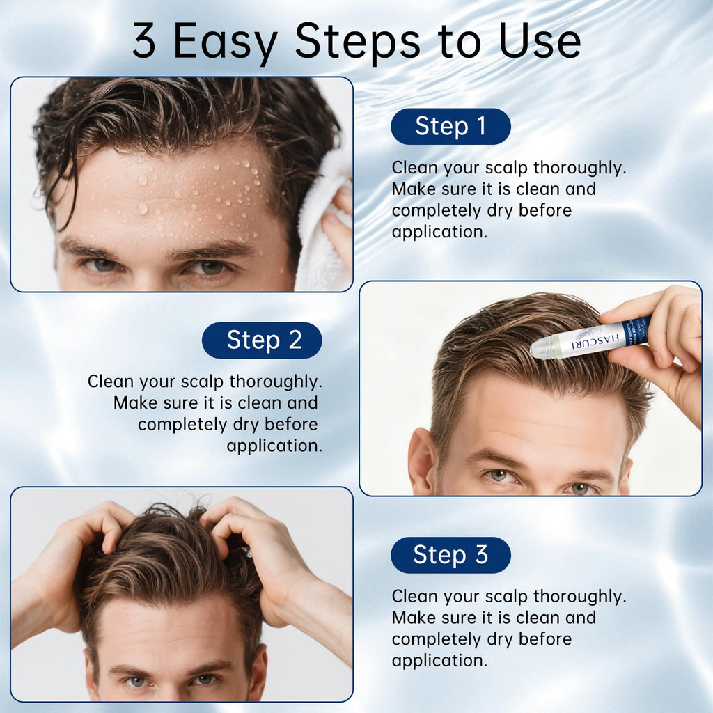 HASCURI 5-in-1 Hair Growth Serum Roll-On – DHT Blocker with Rosemary, Redensyl, Anagain, Ginger & Batana Oil