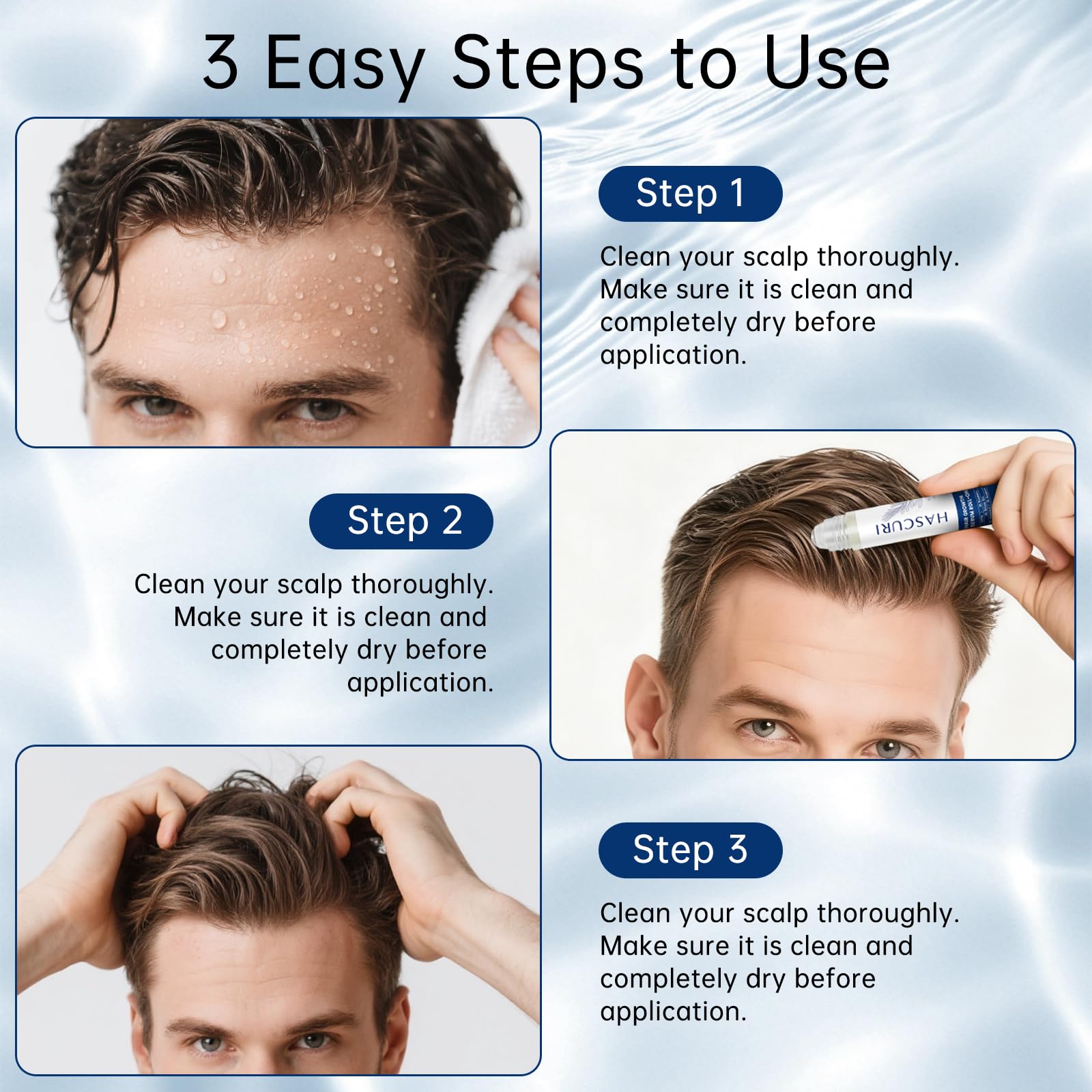 HASCURI 5-in-1 Hair Growth Serum Roll-On – DHT Blocker with Rosemary, Redensyl, Anagain, Ginger & Batana Oil