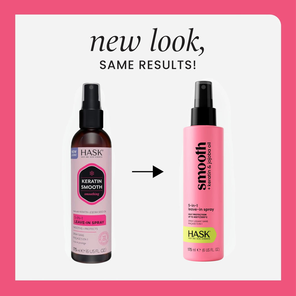HASK Keratin 5-in-1 Leave-In Spray – 2-Piece Set for All Hair Types