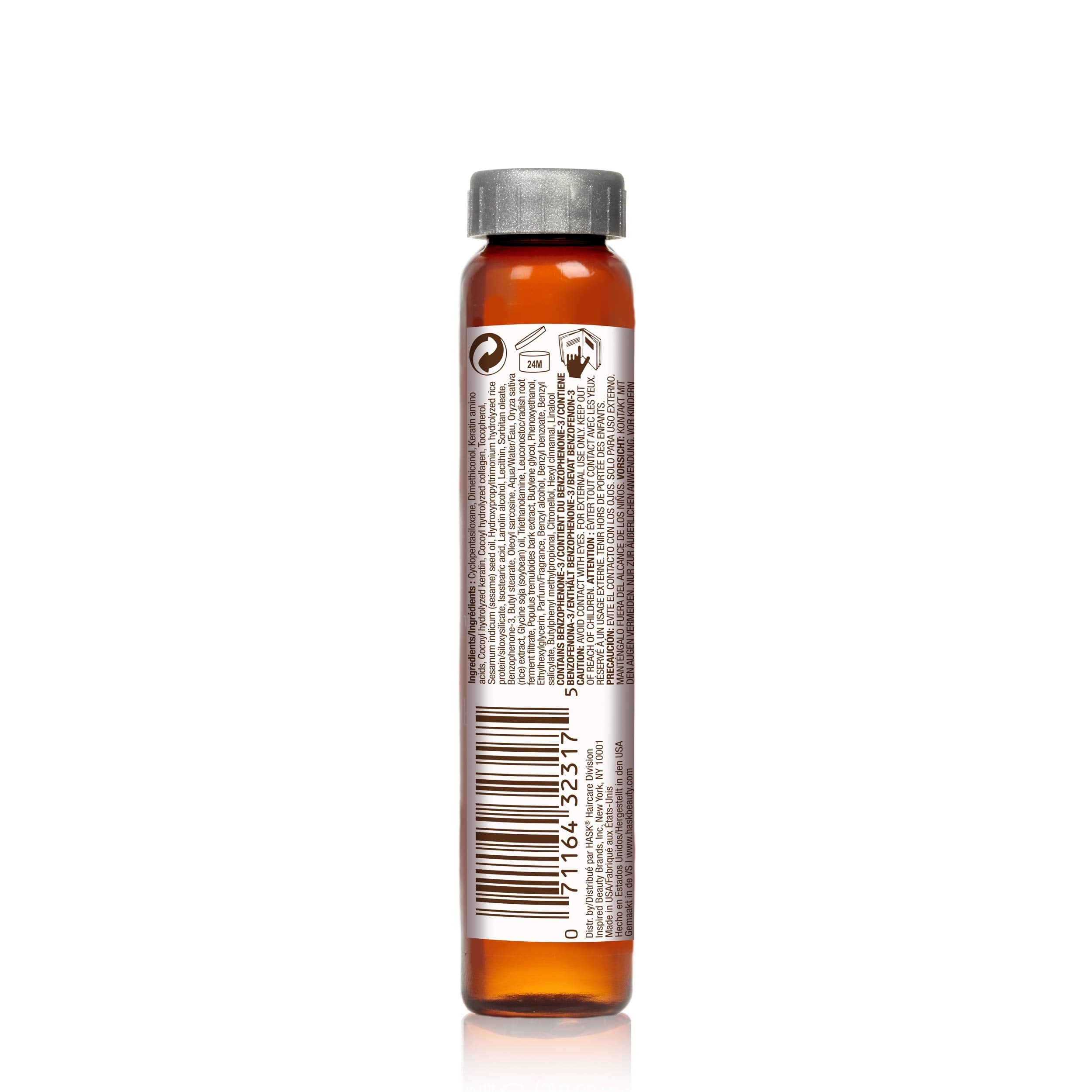 HASK Keratin Hair Oil – Smoothing & Frizz Control for Shine | 12 Vials