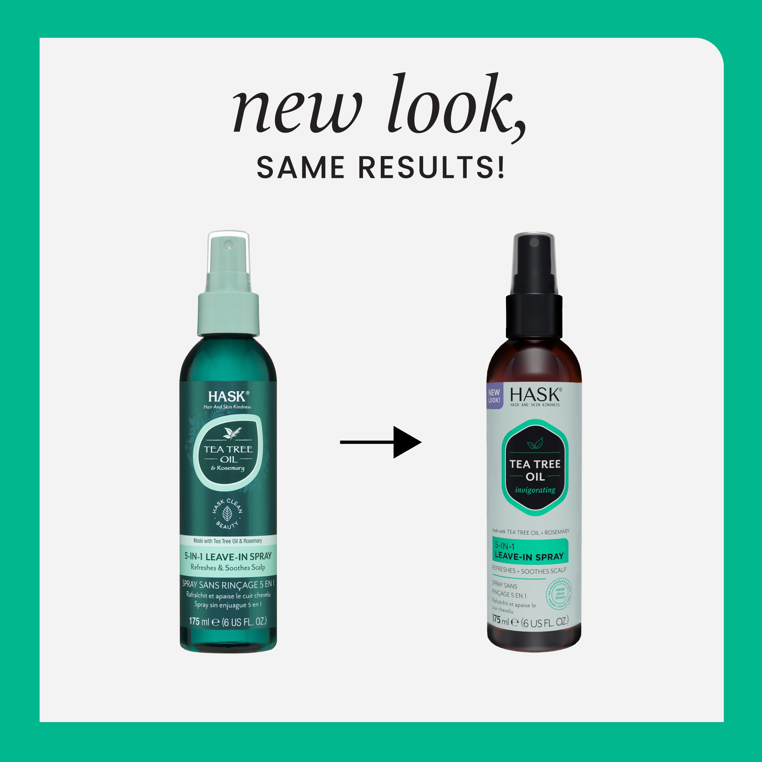 HASK Invigorating Tea Tree Oil 5-in-1 Leave-In Conditioner Spray – Tea Tree 2-Pack (Color Safe, Gluten Free, Sulfate Free)