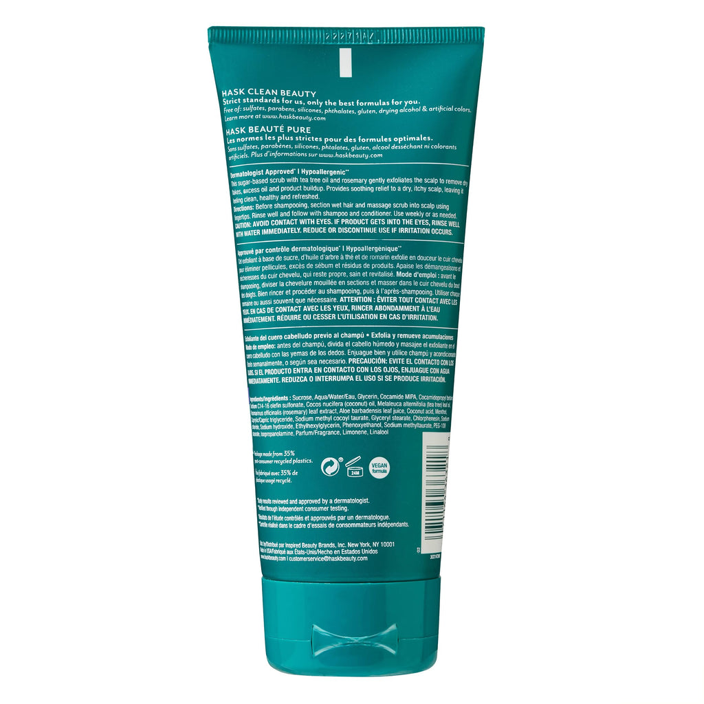 HASK Tea Tree Oil & Rosemary Pre-Shampoo Scalp Scrub – 2-Pack, All Hair Types