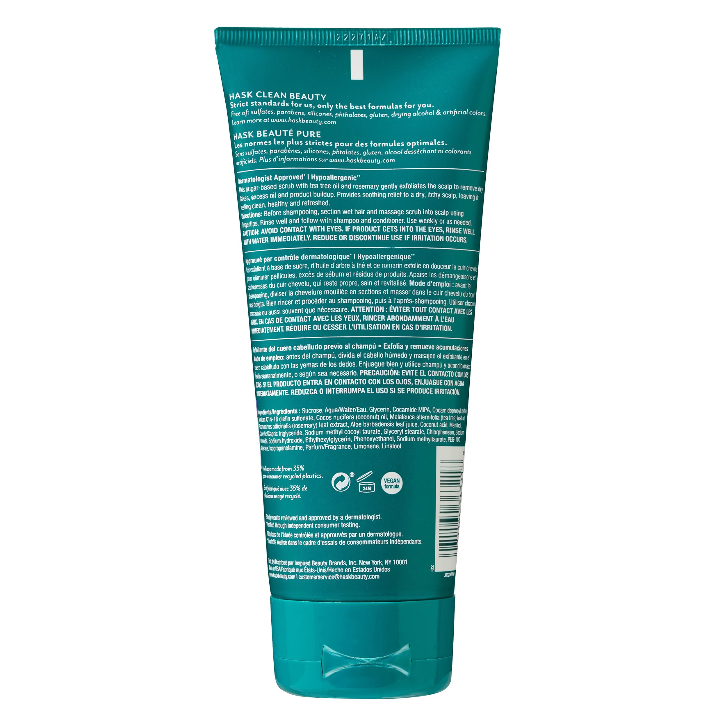 HASK Tea Tree Oil & Rosemary Pre-Shampoo Scalp Scrub – 2-Pack, All Hair Types