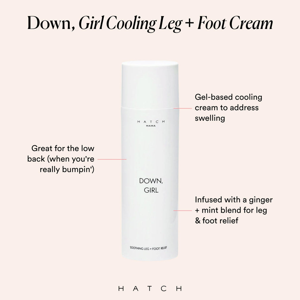 HATCH Down, Girl Cooling Leg & Foot Cream – Maternity Skin Care with Ginger + Mint