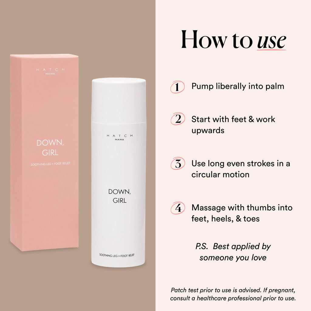 HATCH Down, Girl Cooling Leg & Foot Cream – Maternity Skin Care with Ginger + Mint