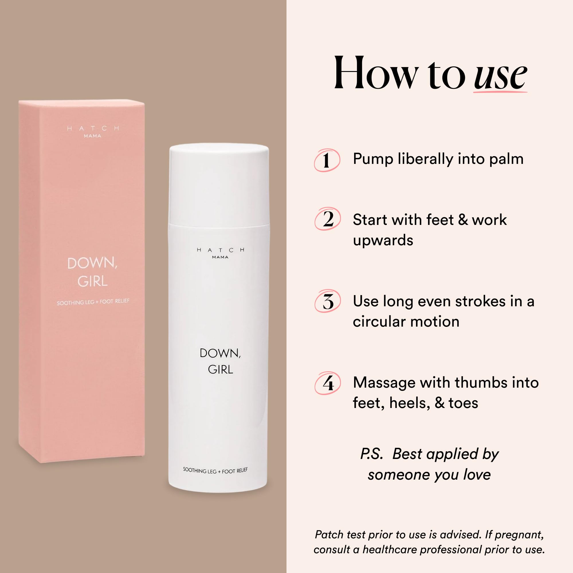 HATCH Down, Girl Cooling Leg & Foot Cream – Maternity Skin Care with Ginger + Mint