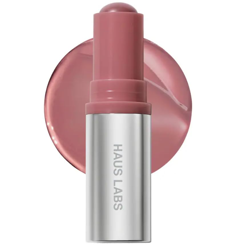 HAUS LABS Color Fuse Lip + Cheek Blush Balm Stick: Glassy Hibiscus + ENTEL Aloe Vera Sheet Masque