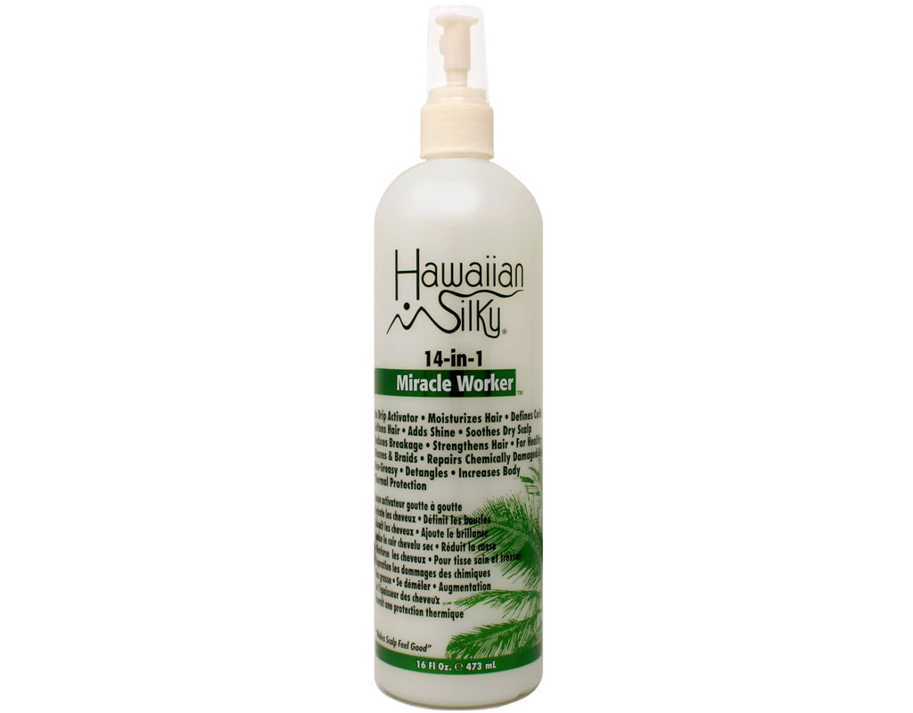 Hawaiian Silky 14-in-1 Miracle Worker Set – Shampoo, Conditioner & Activator Spray (16 oz Each)