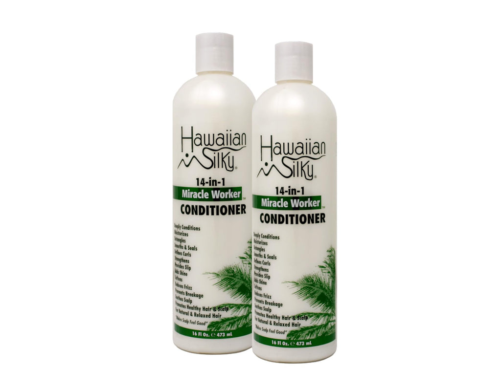 Hawaiian Silky Miracle Worker 14-In-1 Conditioner 16 oz (474 ml) – Pack of 2 | Multi-Use Hair Care