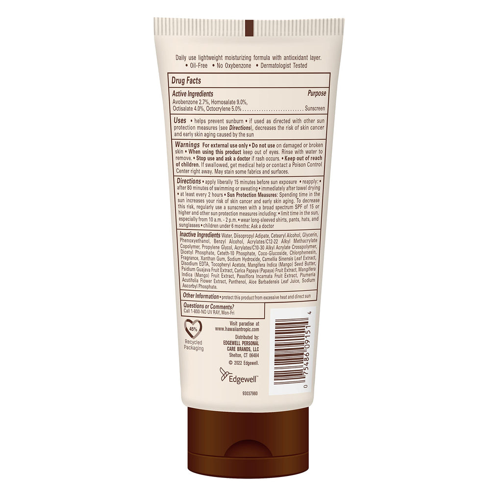 Hawaiian Tropic Skin Defense SPF 50 Sunscreen Lotion – Antioxidant Green Tea, 6 oz