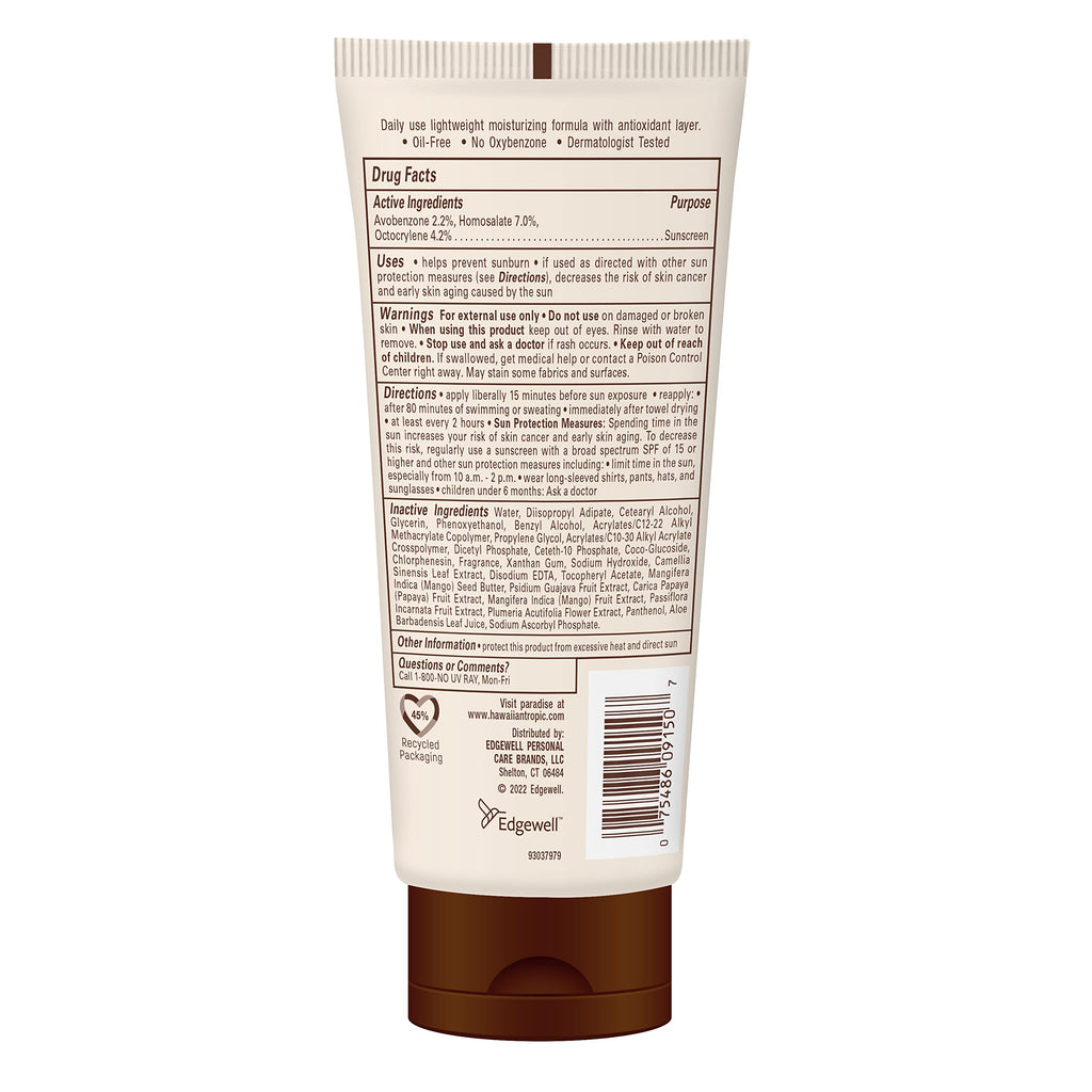 Hawaiian Tropic Skin Defense SPF 30 Sunscreen Lotion – Green Tea Extract, 6oz